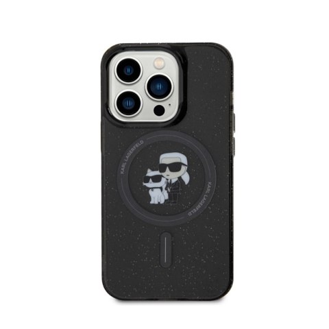 Karl Lagerfeld Karl & Choupette Glitter Magsafe - Etui iPhone 15 Pro (czarny) Karl Lagerfeld Karl & Choupette Glitter Magsafe - Etui iPhone 15 Pro (czarny)