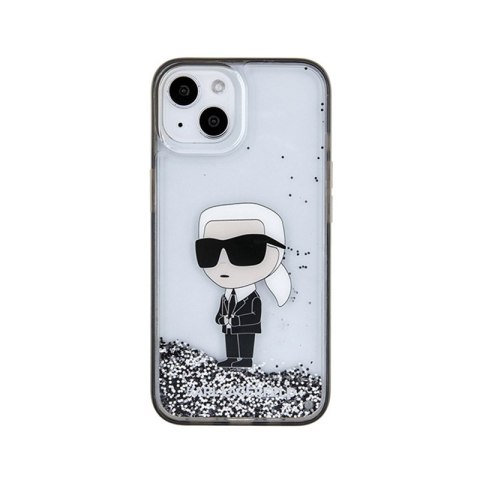Karl Lagerfeld Liquid Glitter Ikonik - Etui iPhone 15 (przezroczysty) Karl Lagerfeld Liquid Glitter Ikonik - Etui iPhone 15 (przezroczysty)