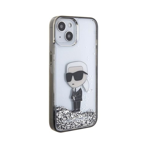 Karl Lagerfeld Liquid Glitter Ikonik - Etui iPhone 15 (przezroczysty) Karl Lagerfeld Liquid Glitter Ikonik - Etui iPhone 15 (przezroczysty)