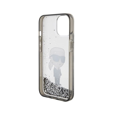 Karl Lagerfeld Liquid Glitter Ikonik - Etui iPhone 15 (przezroczysty) Karl Lagerfeld Liquid Glitter Ikonik - Etui iPhone 15 (przezroczysty)