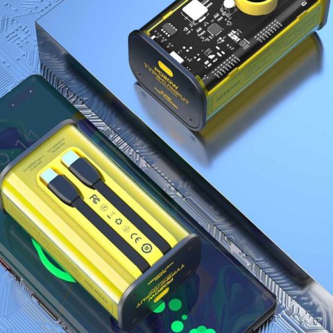 WEKOME WP-347 Vanguard Series - Power bank 20000 mAh Super Fast Charging z wbudowanym kablem USB-C PD 20W & Lightning + USB-A QC WEKOME WP-347 Vanguard Series - Power bank 20000 mAh Super Fast Charging z wbudowanym kablem USB-C PD 20W & Lightning + USB-A QC