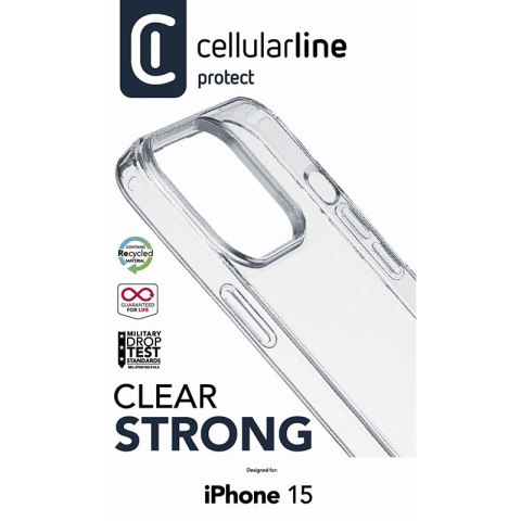 Cellularline Clear Strong - Etui iPhone 15 z ochroną antybakteryjną (przezroczysty) Cellularline Clear Strong - Etui iPhone 15 z ochroną antybakteryjną (przezroczysty)