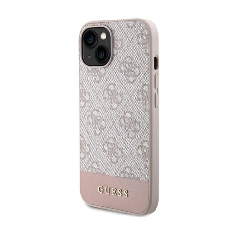 Guess 4G Bottom Stripe Collection - Etui iPhone 15 (różowy) Guess 4G Bottom Stripe Collection - Etui iPhone 15 (różowy)