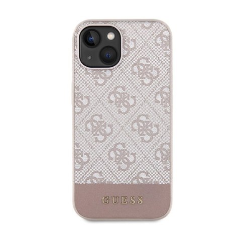Guess 4G Bottom Stripe Collection - Etui iPhone 15 (różowy) Guess 4G Bottom Stripe Collection - Etui iPhone 15 (różowy)