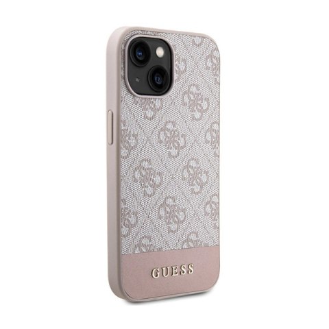 Guess 4G Bottom Stripe Collection - Etui iPhone 15 (różowy) Guess 4G Bottom Stripe Collection - Etui iPhone 15 (różowy)