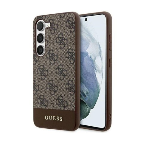 Guess 4G Bottom Stripe Metal Logo Collection - Etui Samsung Galaxy S24+ (brązowy) Guess 4G Bottom Stripe Metal Logo Collection - Etui Samsung Galaxy S24+ (brązowy)
