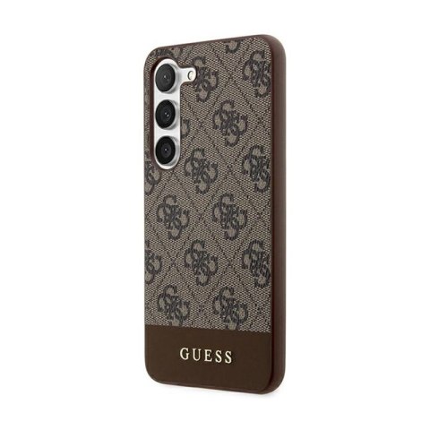 Guess 4G Bottom Stripe Metal Logo Collection - Etui Samsung Galaxy S24+ (brązowy) Guess 4G Bottom Stripe Metal Logo Collection - Etui Samsung Galaxy S24+ (brązowy)