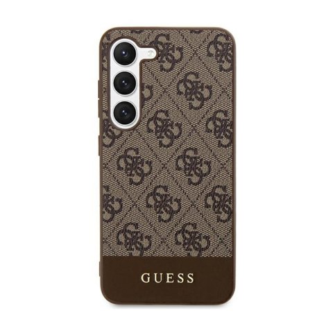 Guess 4G Bottom Stripe Metal Logo Collection - Etui Samsung Galaxy S24+ (brązowy) Guess 4G Bottom Stripe Metal Logo Collection - Etui Samsung Galaxy S24+ (brązowy)