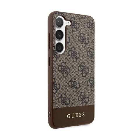 Guess 4G Bottom Stripe Metal Logo Collection - Etui Samsung Galaxy S24+ (brązowy) Guess 4G Bottom Stripe Metal Logo Collection - Etui Samsung Galaxy S24+ (brązowy)