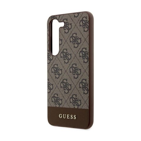 Guess 4G Bottom Stripe Metal Logo Collection - Etui Samsung Galaxy S24+ (brązowy) Guess 4G Bottom Stripe Metal Logo Collection - Etui Samsung Galaxy S24+ (brązowy)