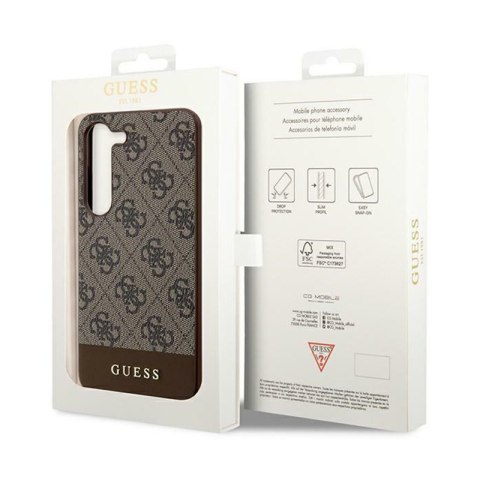Guess 4G Bottom Stripe Metal Logo Collection - Etui Samsung Galaxy S24+ (brązowy) Guess 4G Bottom Stripe Metal Logo Collection - Etui Samsung Galaxy S24+ (brązowy)