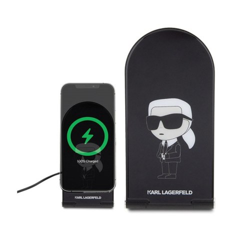 Karl Lagerfeld Ikonik MagSafe - Składana ładowarka indukcyjna 2w1 z MagSafe do iPhone i AirPods 15W (czarny) Karl Lagerfeld Ikonik MagSafe - Składana ładowarka indukcyjna 2w1 z MagSafe do iPhone i AirPods 15W (czarny)
