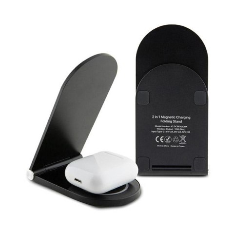 Karl Lagerfeld Ikonik MagSafe - Składana ładowarka indukcyjna 2w1 z MagSafe do iPhone i AirPods 15W (czarny) Karl Lagerfeld Ikonik MagSafe - Składana ładowarka indukcyjna 2w1 z MagSafe do iPhone i AirPods 15W (czarny)