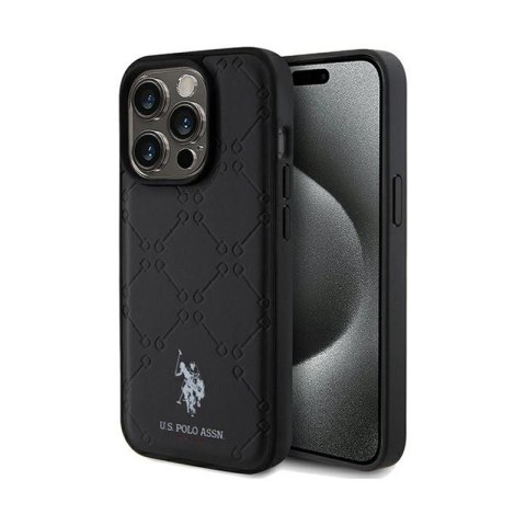 US Polo Assn Yoke Pattern - Etui iPhone 15 Pro (czarny) US Polo Assn Yoke Pattern - Etui iPhone 15 Pro (czarny)