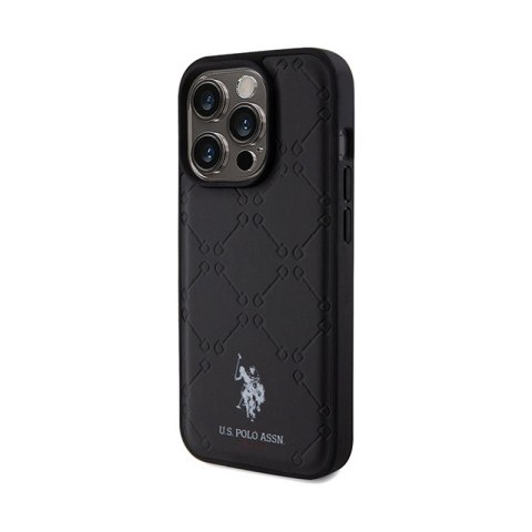US Polo Assn Yoke Pattern - Etui iPhone 15 Pro (czarny) US Polo Assn Yoke Pattern - Etui iPhone 15 Pro (czarny)