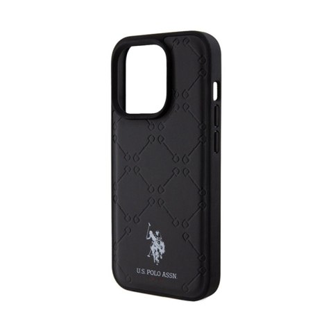 US Polo Assn Yoke Pattern - Etui iPhone 15 Pro (czarny) US Polo Assn Yoke Pattern - Etui iPhone 15 Pro (czarny)