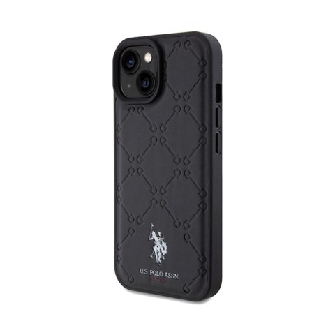 US Polo Assn Yoke Pattern - Etui iPhone 15 (czarny) US Polo Assn Yoke Pattern - Etui iPhone 15 (czarny)