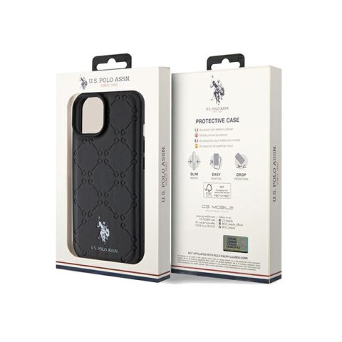 US Polo Assn Yoke Pattern - Etui iPhone 15 (czarny) US Polo Assn Yoke Pattern - Etui iPhone 15 (czarny)