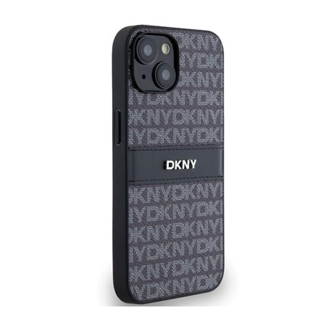 DKNY Leather Mono Stripe & Metal Logo - Etui iPhone 15 / 14 / 13 (czarny) DKNY Leather Mono Stripe & Metal Logo - Etui iPhone 15 / 14 / 13 (czarny)