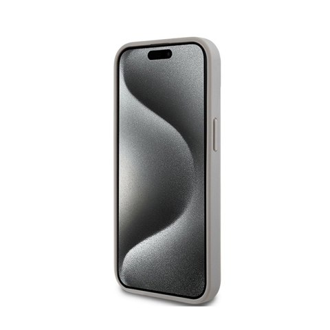 DKNY Leather Mono Stripe & Metal Logo - Etui iPhone 15 Plus / 14 Plus (beżowy) DKNY Leather Mono Stripe & Metal Logo - Etui iPhone 15 Plus / 14 Plus (beżowy)