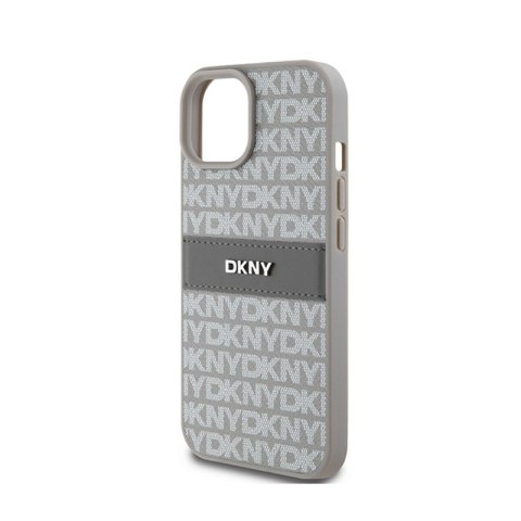 DKNY Leather Mono Stripe & Metal Logo - Etui iPhone 15 Plus / 14 Plus (beżowy) DKNY Leather Mono Stripe & Metal Logo - Etui iPhone 15 Plus / 14 Plus (beżowy)