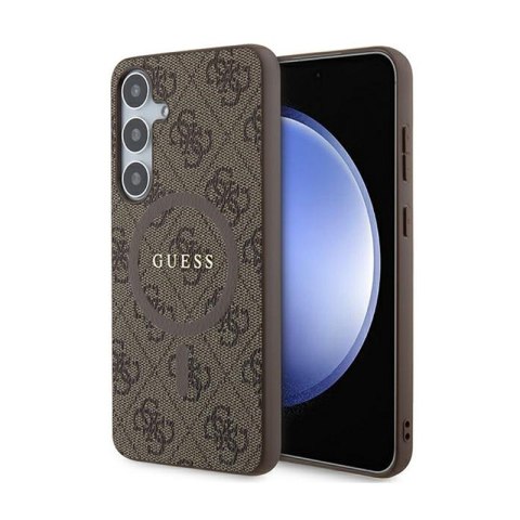 Guess 4G Collection Leather Metal Logo MagSafe - Etui Samsung Galaxy S24+ (brązowy) Guess 4G Collection Leather Metal Logo MagSafe - Etui Samsung Galaxy S24+ (brązowy)