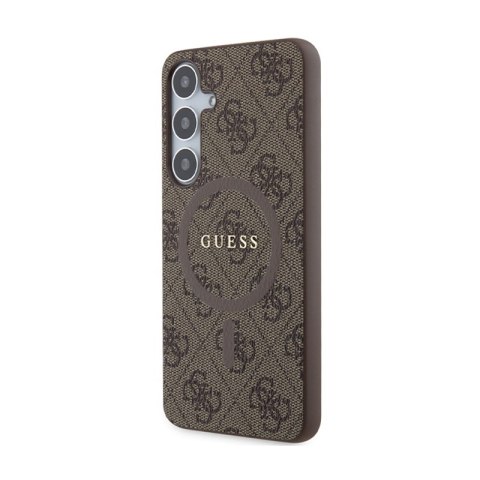 Guess 4G Collection Leather Metal Logo MagSafe - Etui Samsung Galaxy S24+ (brązowy) Guess 4G Collection Leather Metal Logo MagSafe - Etui Samsung Galaxy S24+ (brązowy)