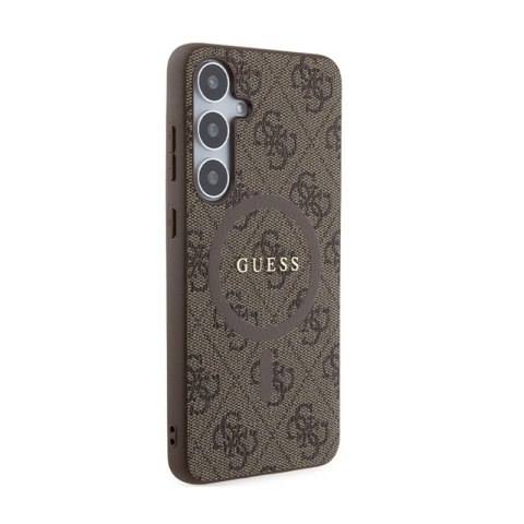 Guess 4G Collection Leather Metal Logo MagSafe - Etui Samsung Galaxy S24+ (brązowy) Guess 4G Collection Leather Metal Logo MagSafe - Etui Samsung Galaxy S24+ (brązowy)