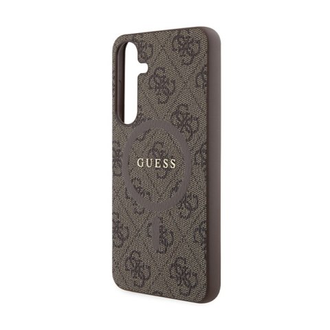 Guess 4G Collection Leather Metal Logo MagSafe - Etui Samsung Galaxy S24+ (brązowy) Guess 4G Collection Leather Metal Logo MagSafe - Etui Samsung Galaxy S24+ (brązowy)