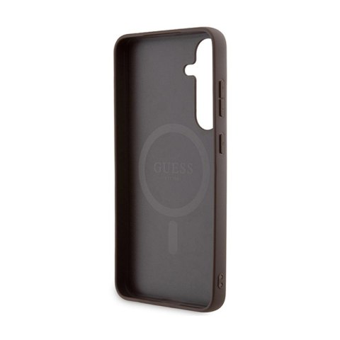 Guess 4G Collection Leather Metal Logo MagSafe - Etui Samsung Galaxy S24+ (brązowy) Guess 4G Collection Leather Metal Logo MagSafe - Etui Samsung Galaxy S24+ (brązowy)