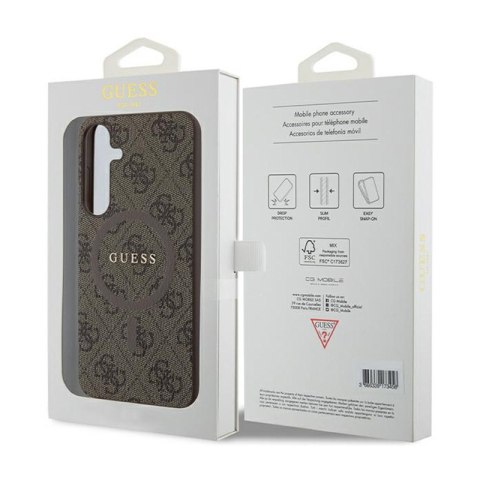 Guess 4G Collection Leather Metal Logo MagSafe - Etui Samsung Galaxy S24+ (brązowy) Guess 4G Collection Leather Metal Logo MagSafe - Etui Samsung Galaxy S24+ (brązowy)