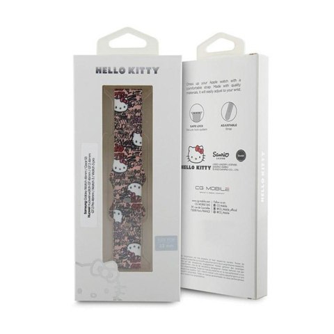 Hello Kitty Silicone Tags Graffiti - Pasek uniwersalny do smartwatcha 22 mm (różowy) Hello Kitty Silicone Tags Graffiti - Pasek uniwersalny do smartwatcha 22 mm (różowy)