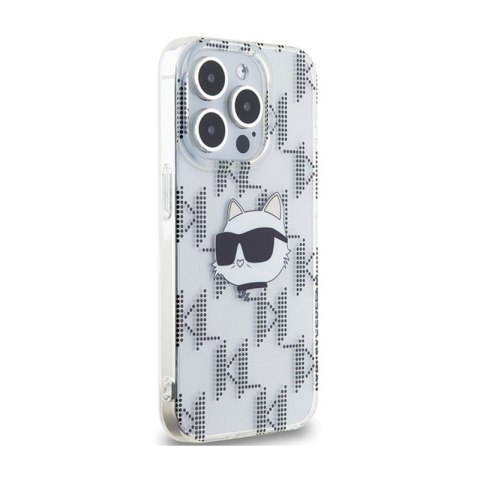 Karl Lagerfeld IML Choupette Head & Monogram - Etui iPhone 15 Pro (przezroczysty) Karl Lagerfeld IML Choupette Head & Monogram - Etui iPhone 15 Pro (przezroczysty)