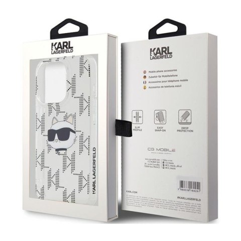 Karl Lagerfeld IML Choupette Head & Monogram - Etui iPhone 15 Pro (przezroczysty) Karl Lagerfeld IML Choupette Head & Monogram - Etui iPhone 15 Pro (przezroczysty)