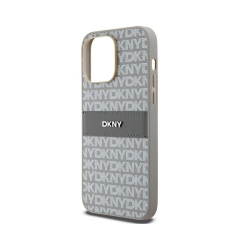 DKNY Leather Mono Stripe & Metal Logo - Etui iPhone 14 Pro Max (beżowy) DKNY Leather Mono Stripe & Metal Logo - Etui iPhone 14 Pro Max (beżowy)