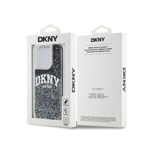 DKNY Liquid Glitter Big Logo - Etui iPhone 14 Pro (czarny) DKNY Liquid Glitter Big Logo - Etui iPhone 14 Pro (czarny)