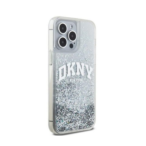 DKNY Liquid Glitter Big Logo - Etui iPhone 15 Pro (biały) DKNY Liquid Glitter Big Logo - Etui iPhone 15 Pro (biały)