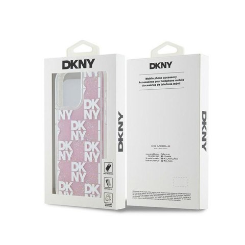 DKNY Liquid Glitter Multilogo - Etui iPhone 15 Pro Max (różowy) DKNY Liquid Glitter Multilogo - Etui iPhone 15 Pro Max (różowy)