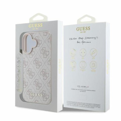 Guess 4G Classic - Etui iPhone 16 (różowy) Guess 4G Classic - Etui iPhone 16 (różowy)