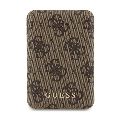 Guess 4G Leather Metal Logo MagSafe - Power Bank indukcyjny 5000 mAh 15W MagSafe (brązowy) Guess 4G Leather Metal Logo MagSafe - Power Bank indukcyjny 5000 mAh 15W MagSafe (brązowy)