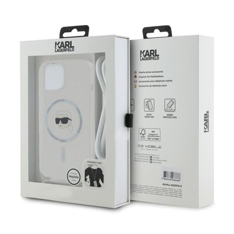 Karl Lagerfeld Crossbody IML Karl Head MagSafe - Etui iPhone 15 / 14 / 13 (przezroczysty) Karl Lagerfeld Crossbody IML Karl Head MagSafe - Etui iPhone 15 / 14 / 13 (przezroczysty)