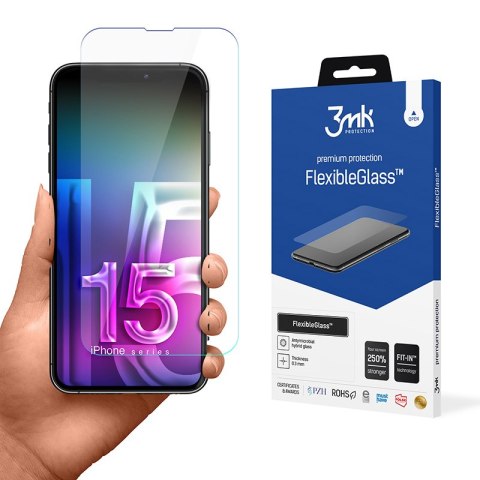 3mk FlexibleGlass - Szkło hybrydowe do iPhone 15 Plus 3mk FlexibleGlass - Szkło hybrydowe do iPhone 15 Plus
