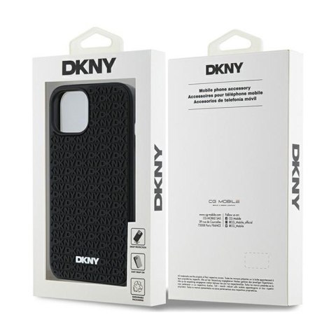 DKNY 3D Rubber Repeat Pattern - Etui iPhone 15 / 14 / 13 (czarny) DKNY 3D Rubber Repeat Pattern - Etui iPhone 15 / 14 / 13 (czarny)
