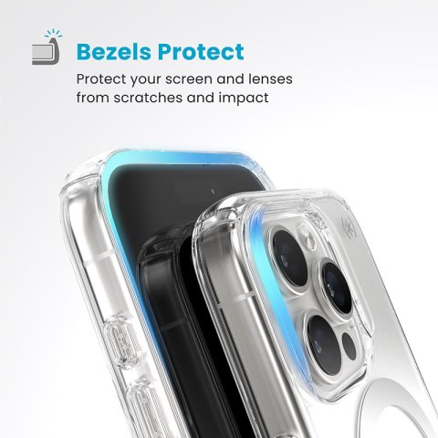 Speck Presidio Perfect-Clear ClickLock & MagSafe - Etui iPhone 16 Pro (Clear / Chrome Finish / Serene Silver) Speck Presidio Perfect-Clear ClickLock & MagSafe - Etui iPhone 16 Pro (Clear / Chrome Finish / Serene Silver)