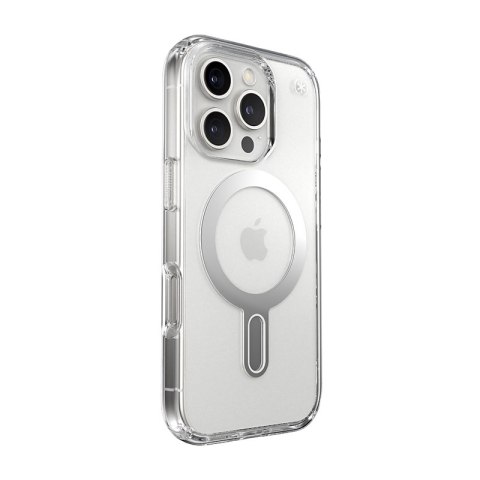 Speck Presidio Perfect-Clear ClickLock & MagSafe - Etui iPhone 16 Pro (Clear / Chrome Finish / Serene Silver) Speck Presidio Perfect-Clear ClickLock & MagSafe - Etui iPhone 16 Pro (Clear / Chrome Finish / Serene Silver)
