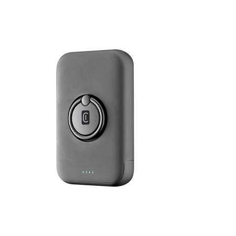 Cellularline Ring MAG 5000 - Power bank indukcyjny 5000mAh 7.5W MagSafe z funkcją standu (czarny) Cellularline Ring MAG 5000 - Power bank indukcyjny 5000mAh 7.5W MagSafe z funkcją standu (czarny)