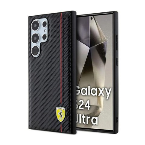 Ferrari Carbon Printed Line - Etui Samsung Galaxy S24 Ultra (czarny) Ferrari Carbon Printed Line - Etui Samsung Galaxy S24 Ultra (czarny)