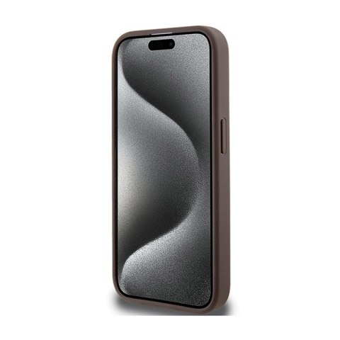 Guess 4G Bottom Stripe Metal Logo Collection - Etui iPhone 15 Pro Max (brązowy) Guess 4G Bottom Stripe Metal Logo Collection - Etui iPhone 15 Pro Max (brązowy)