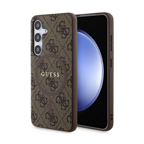 Guess 4G Collection Leather Metal Logo MagSafe - Etui Samsung Galaxy S24 (brązowy) Guess 4G Collection Leather Metal Logo MagSafe - Etui Samsung Galaxy S24 (brązowy)
