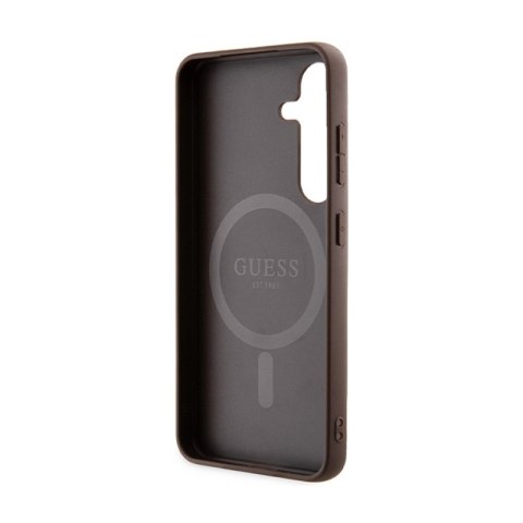 Guess 4G Collection Leather Metal Logo MagSafe - Etui Samsung Galaxy S24 (brązowy) Guess 4G Collection Leather Metal Logo MagSafe - Etui Samsung Galaxy S24 (brązowy)